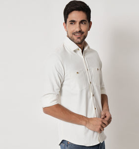 Milky White Corduroy Shirt